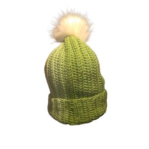 Handcrafted Cozy Green Crochet Beanie for Adults